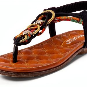 Patrizia Womens T Strap Rhinestone Sandals Comfortable-0