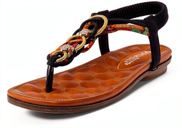 Patrizia Womens T Strap Rhinestone Sandals Comfortable-0