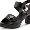 DADE Womens Platform Sandals Black Slip On Comfort-1