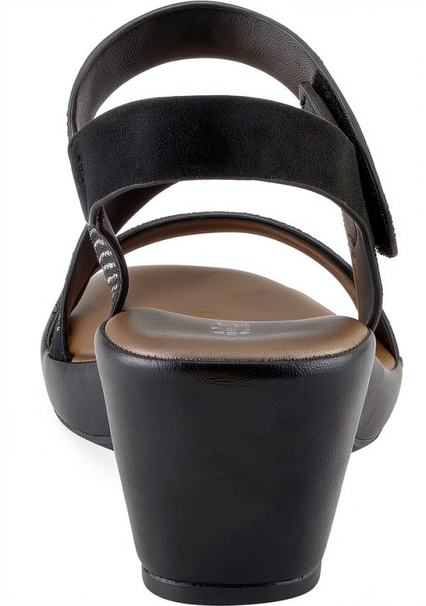 YADIEL Womens Heeled Sandals Crystal Strap Low Block Heel-4