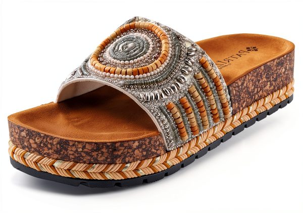 Patrizia Womens Slide Wedges Beaded Cork Sole Sandals-1