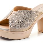 LAVINA Womens Heeled Sandals Crystal Platform Comfort-0