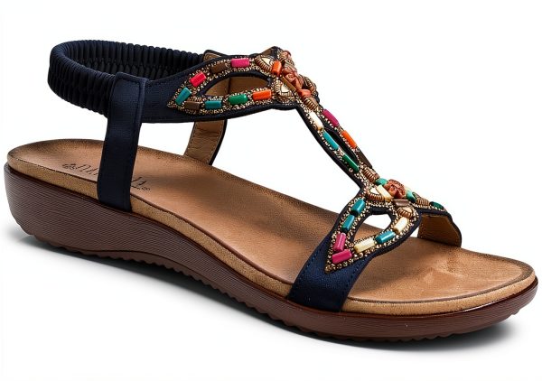 Patrizia Womens Platform Sandals Beaded Stretchy Strap-1