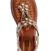Patrizia Womens Flat Sandals Crystal Flowers Soft Gold-4