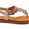Patrizia Womens Flat Sandals Crystal Flowers Soft Gold-6