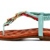 Patrizia Womens Rhinestone Sandals T Strap Floral Design-2