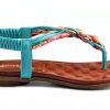 Patrizia Womens Rhinestone Sandals T Strap Floral Design-8