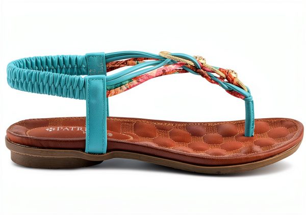Patrizia Womens Rhinestone Sandals T Strap Floral Design-8