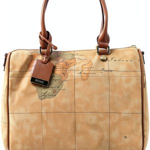 ALVIERO MARTINI Womens Geo Handbag Zip Closure Leather PVC-0