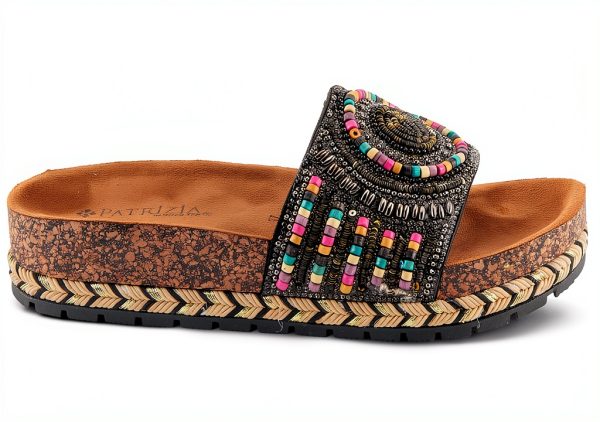 Patrizia Womens Slide Wedges Beaded Cork Wedge Sandals-6
