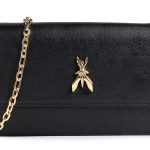 Patrizia Pepe Womens Black Light Gold Clutch Zipper Pocket-0