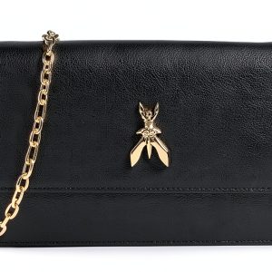 Patrizia Pepe Womens Black Light Gold Clutch Zipper Pocket-0