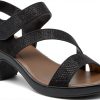 YADIEL Womens Heeled Sandals Crystal Strap Low Block Heel-1