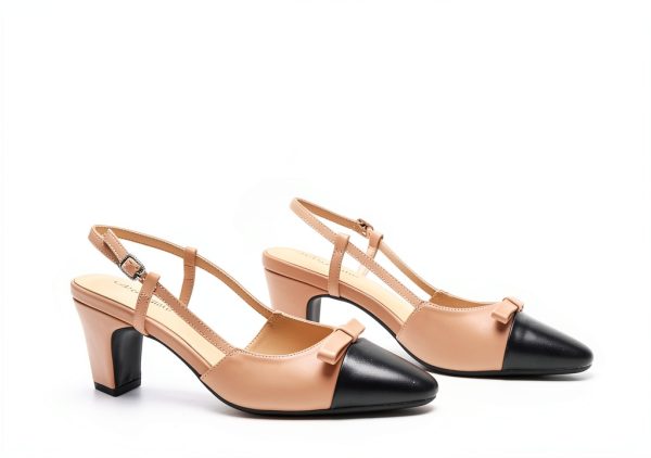 Pavo Womens Pumps Chunky Heel Slingback Nappa Lambskin-3