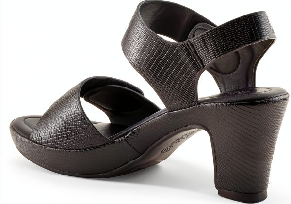 DADE Womens Platform Sandals Black Slip On Comfort-8