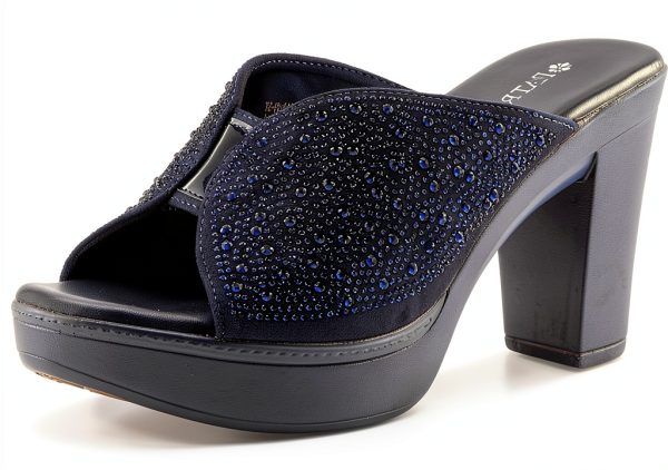 LAVINA Womens Heeled Sandals Crystal Embellishments Platform-0