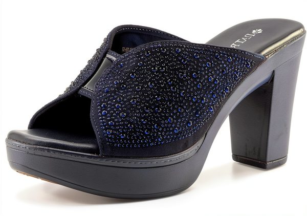LAVINA Womens Heeled Sandals Crystal Embellishments Platform-1