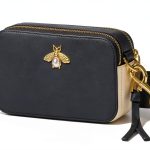 Camera Crossbody Purse Women Color Blocked PU Leather Bee-0
