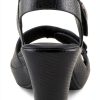DADE Womens Platform Sandals Black Slip On Comfort-5