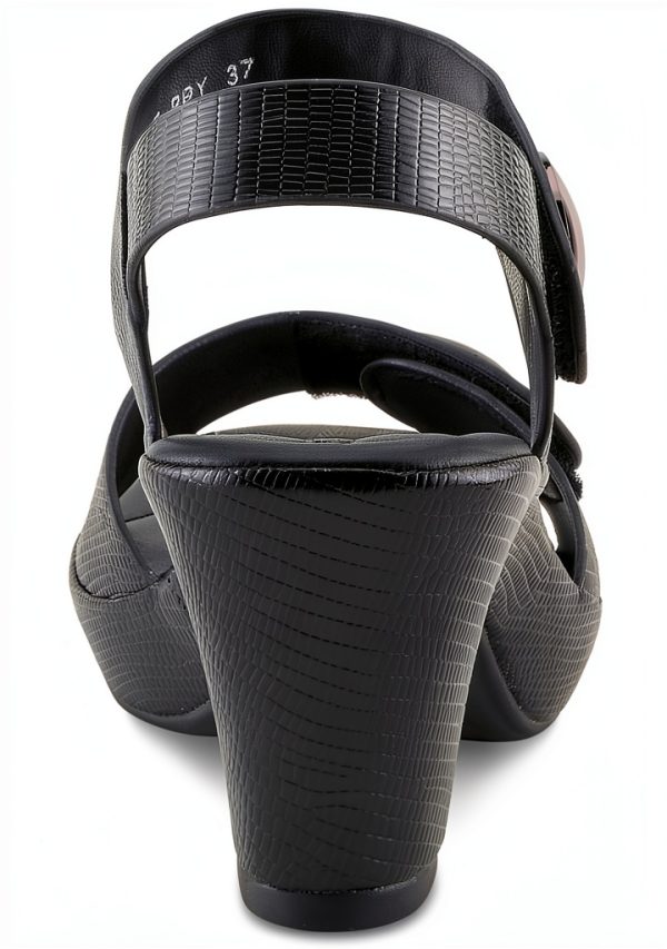 DADE Womens Platform Sandals Black Slip On Comfort-5