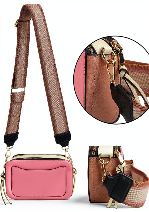 Bee Crossbody Bag Women Pu Leather Two Strap Shoulder Purse-6