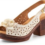 Patrizia Womens Heeled Sandals Flower Design Adjustable-0