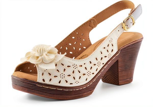 Patrizia Womens Heeled Sandals Flower Design Adjustable-0