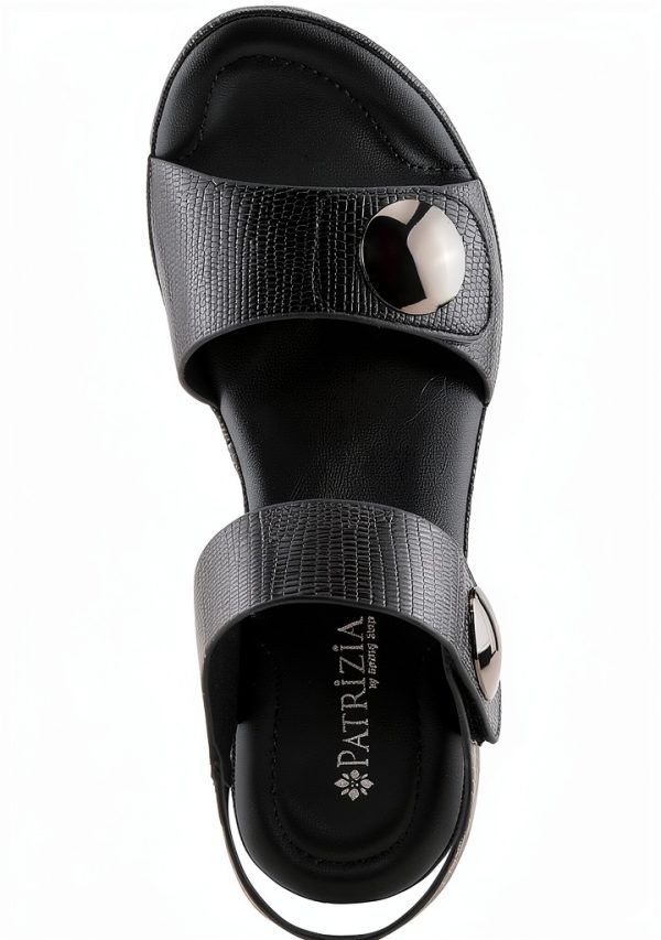 DADE Womens Platform Sandals Black Slip On Comfort-4