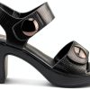 DADE Womens Platform Sandals Black Slip On Comfort-6