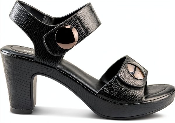 DADE Womens Platform Sandals Black Slip On Comfort-6