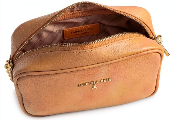 PATRIZIA PEPE Leather Satchel Bag Winter Sand Everyday Use-3