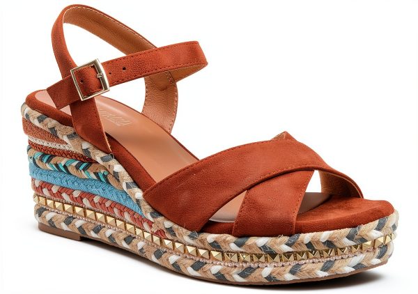 Patrizia SLOANE Wedge Sandals Suede Upper Buckle Closure-2
