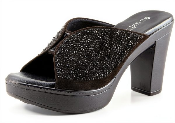 LAVINA Womens Heeled Sandals Crystal Embellishments Platform-0