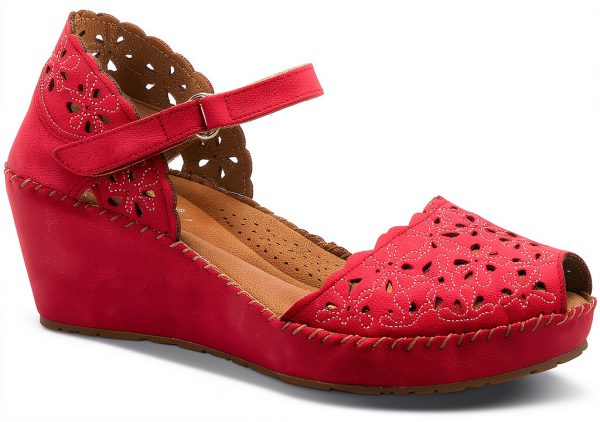 Patrizia Womens Wedge Sandals Vegan Laser Cut Design-1