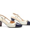 Pavo Womens Slingback Pumps Chunky Heel Nappa Lambskin-2