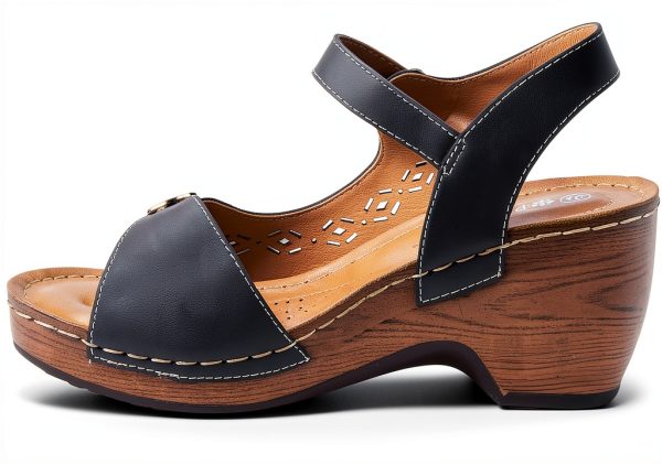 Patrizia Womens Wedge Sandals Vegan Leather Cut Out Design-3