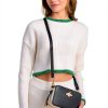Camera Crossbody Purse Women Color Blocked PU Leather Bee-1