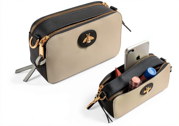 Bee Crossbody Bag Women Pu Leather Small Camera Purse-4