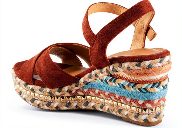 Patrizia SLOANE Wedge Sandals Suede Upper Buckle Closure-8