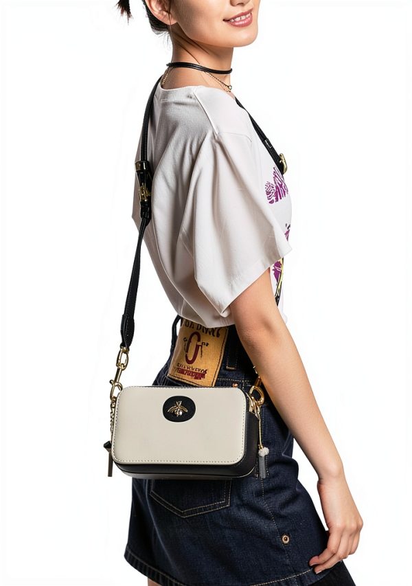 Bee Crossbody Bag Women Pu Leather Small Camera Purse-2
