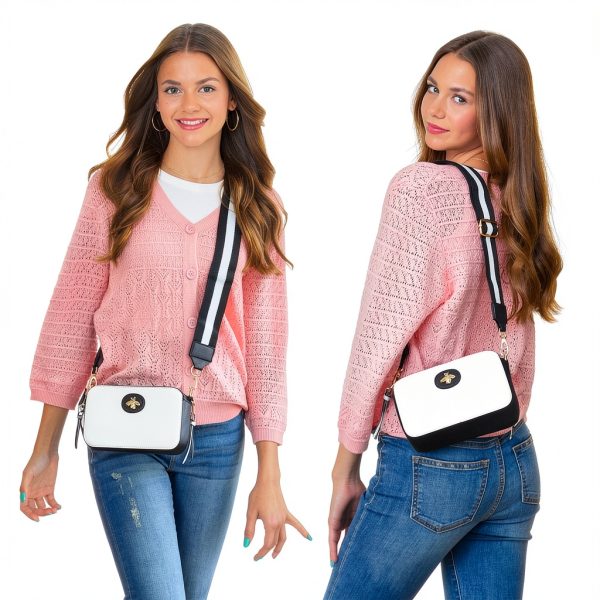 Bee Crossbody Bag Women Pu Leather Small Camera Purse-1