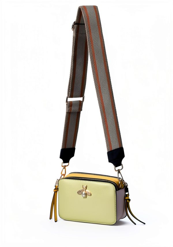 Bee Crossbody Bag Women Pu Leather Small Camera Purse-2