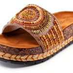 Patrizia Womens Slide Wedges Beaded Cork Sole Sandals-0