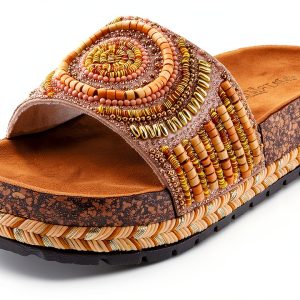 Patrizia Womens Slide Wedges Beaded Cork Sole Sandals-0