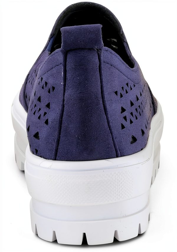Patrizia Womens Loafers Microsuede Slip On Navy Black Tan-4
