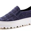 Patrizia Womens Loafers Microsuede Slip On Navy Black Tan-0