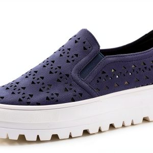 Patrizia Womens Loafers Microsuede Slip On Navy Black Tan-0