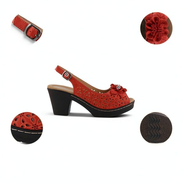 Patrizia Womens Sandals Flower Design Adjustable Buckle-4