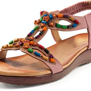 Patrizia Womens Platform Sandals Beaded Stretchy Strap-0