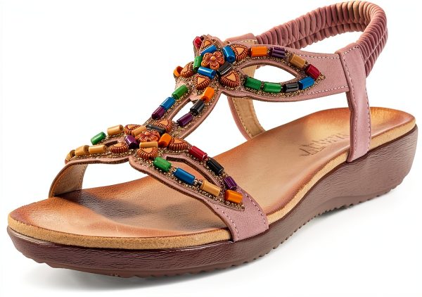 Patrizia Womens Platform Sandals Beaded Stretchy Strap-0